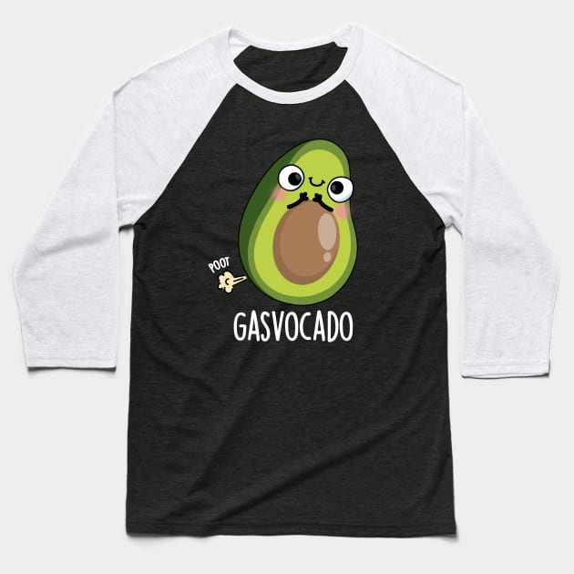 Gasvocado Funny Farting Avocado Pun Baseball T-Shirt by punnybone